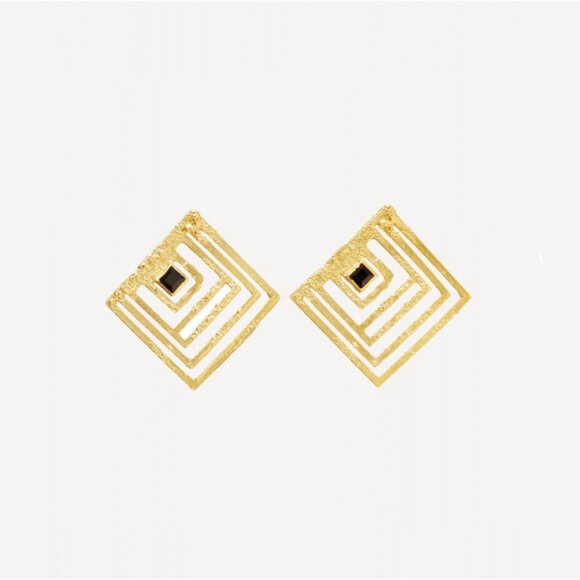 ELHANATI x KHAITE II Post Large Earring 24k Gold NIB $579